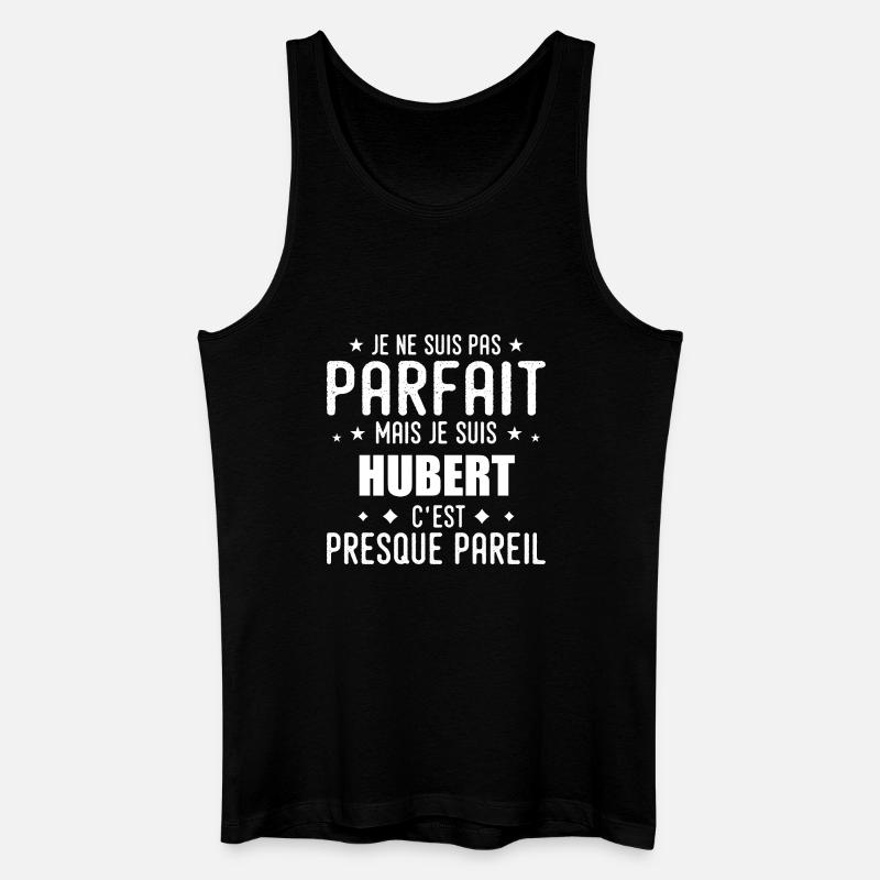 Hubert: authentisch, unvollkommen, Top, Perfektion - Männer Bio Tank Top - Schwarz