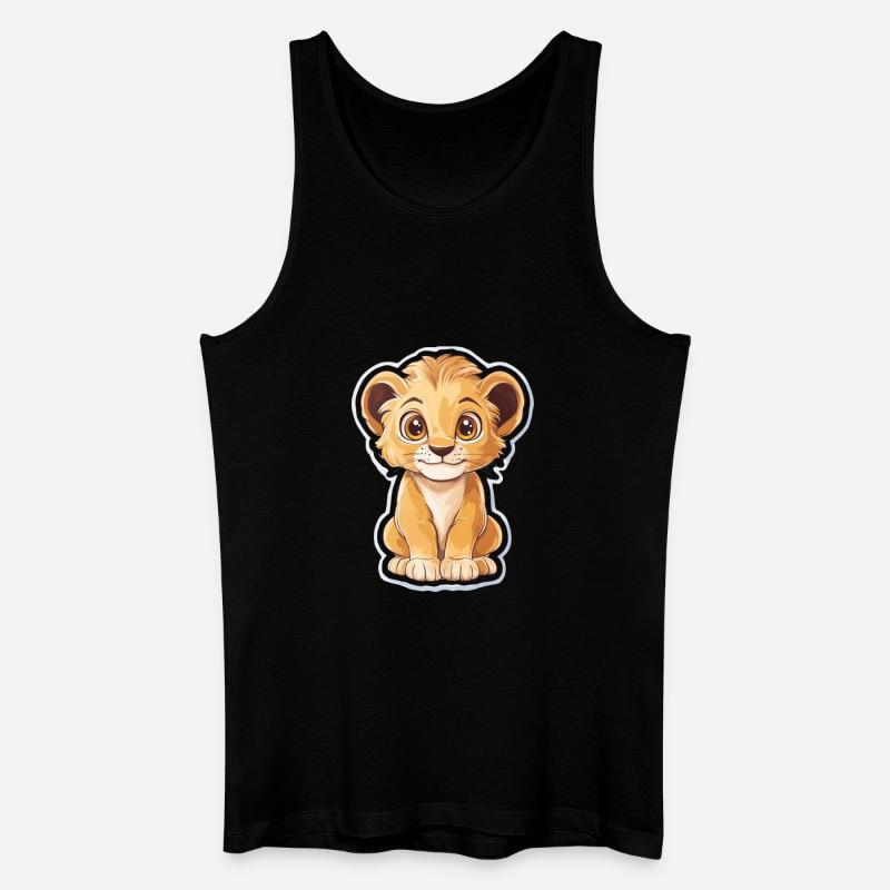 Löwe - Männer Bio Tank Top - Schwarz