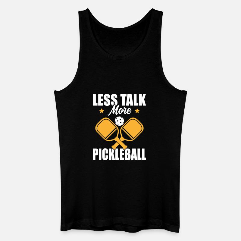 Less Talk More Picklebal - Männer Bio Tank Top - Schwarz