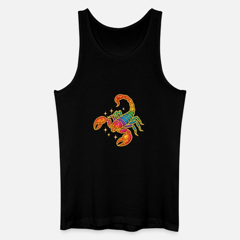 Regenbogen Glitzer Skorpion - Männer Bio Tank Top - Schwarz