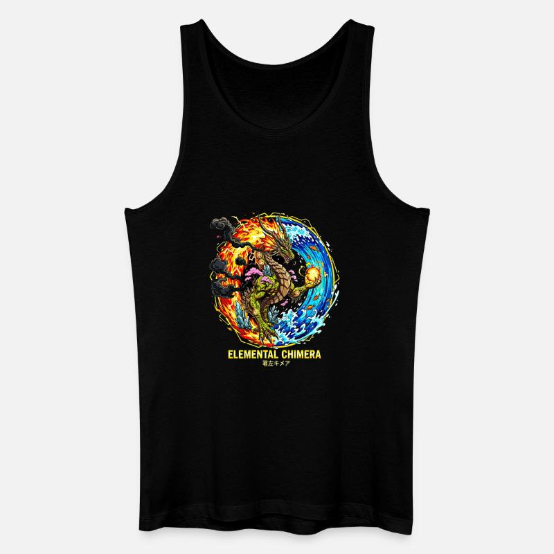 Elemental Chimera | Drache der 3 Elemente - Männer Bio Tank Top - Schwarz