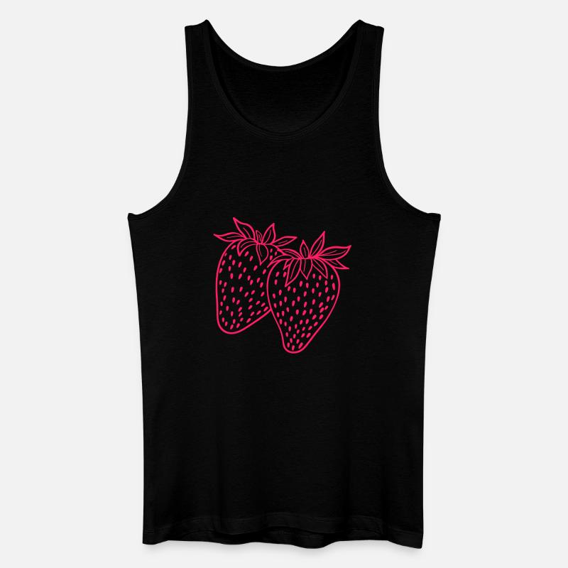 Erdbeere neon - Männer Bio Tank Top - Schwarz