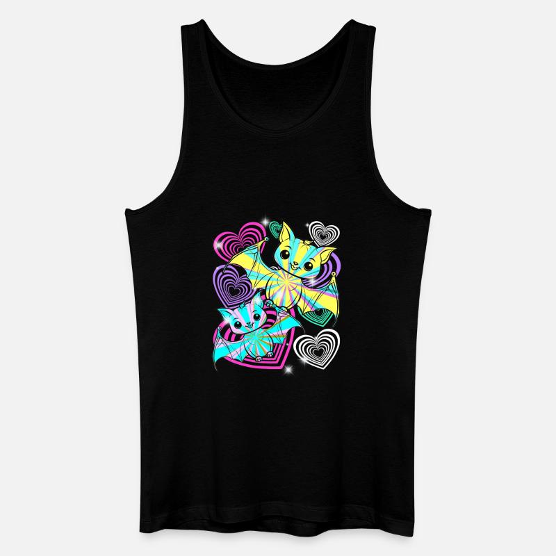 Retro Fledermäuse Halloween Kinder - Männer Bio Tank Top - Schwarz