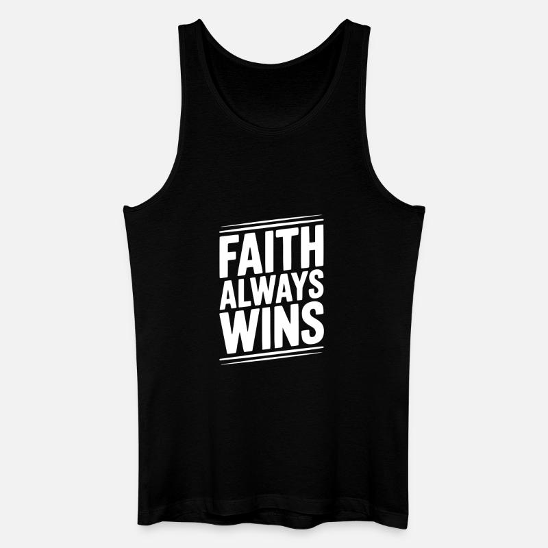 Der Glaube siegt immer - Männer Bio Tank Top - Schwarz