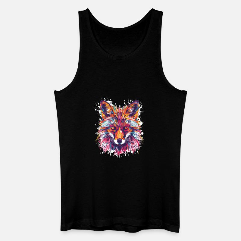 Fuchs Aquarell - Männer Bio Tank Top - Schwarz