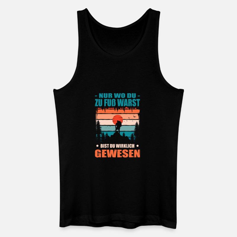 Wandern Sprüche Wanderer Wanderoutfits - Männer Bio Tank Top - Schwarz