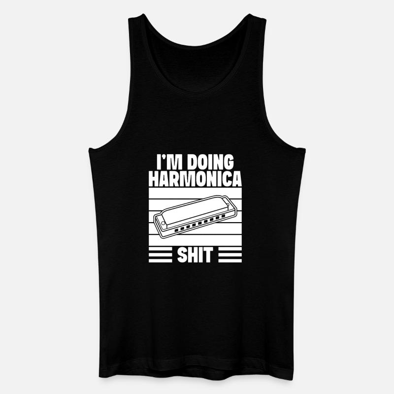Harmonica Musican Doing Shit Harmonica - Männer Bio Tank Top - Schwarz