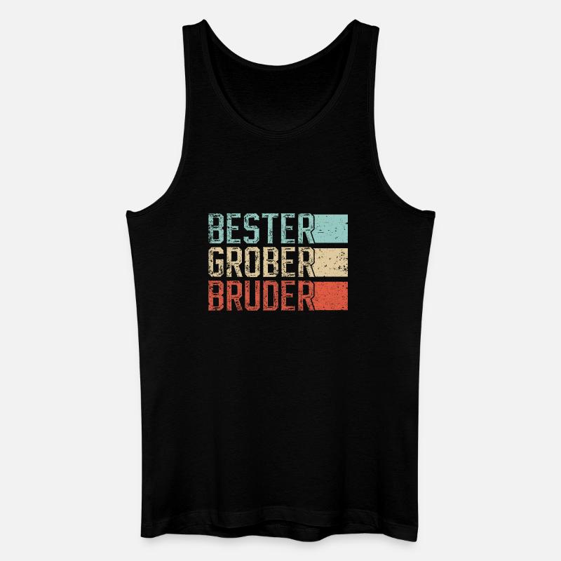 Bester Großer Bruder Retro - Männer Bio Tank Top - Schwarz