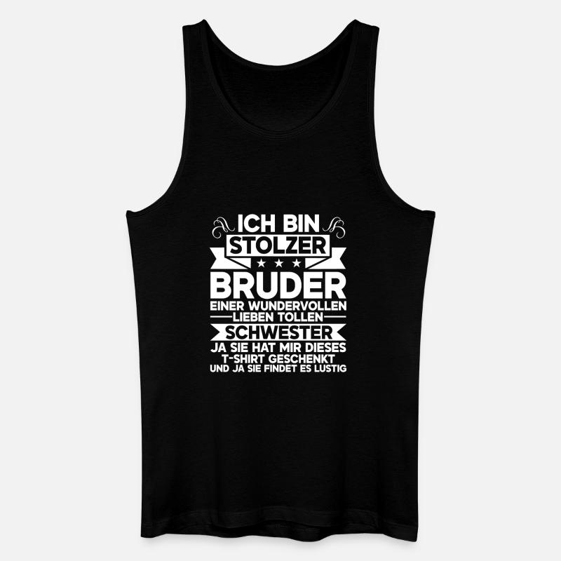 Stolzer Bruder Einer Wundervollen Schwester - Männer Bio Tank Top - Schwarz