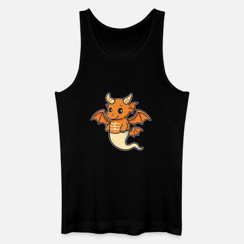 Orangener Drachenfreund - Männer Bio Tank Top - Schwarz