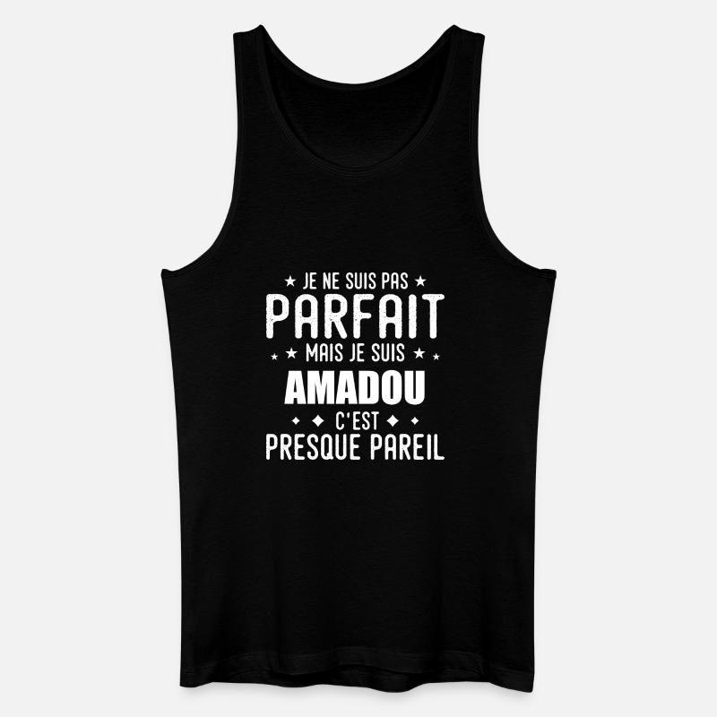 Amadou : authentique, imparfait, top, perfection - Männer Bio Tank Top - Schwarz