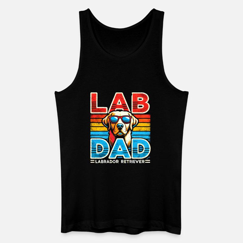 Labrador Papa Retro Sonnenbrille - Männer Bio Tank Top - Schwarz