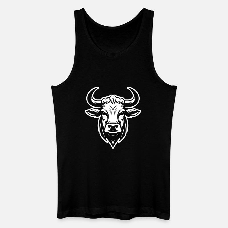 Bulle Kopf Taurus - Männer Bio Tank Top - Schwarz