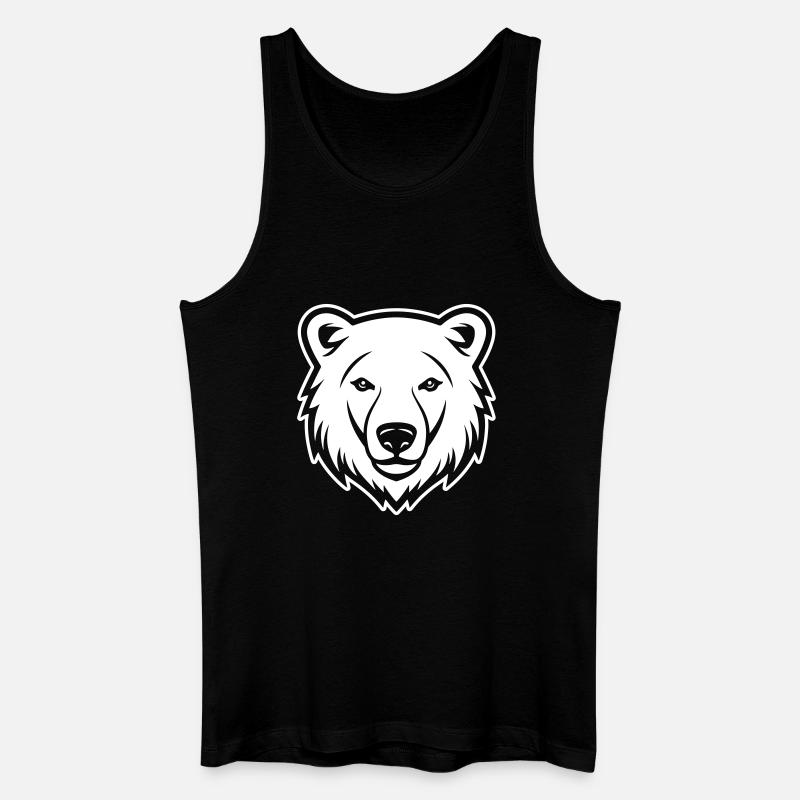 Eisbär Kopf Polar bär - Männer Bio Tank Top - Schwarz