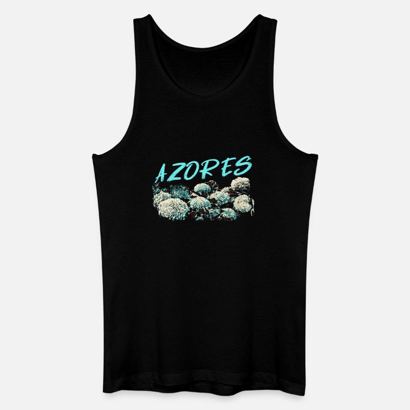 Azores Hydrangea, Blue Hydrangeas - Men’s Organic Tank Top - black