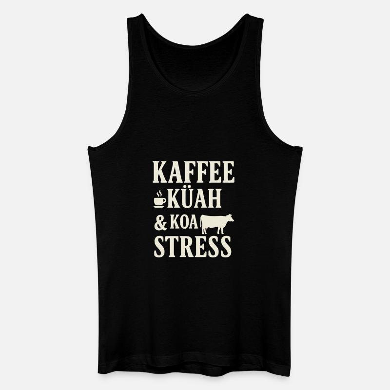 Kaffee Kuh Stress - Männer Bio Tank Top - Schwarz