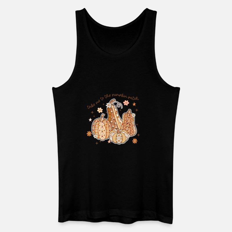 Patchwork Pumpkin Patch - Men’s Organic Tank Top - black