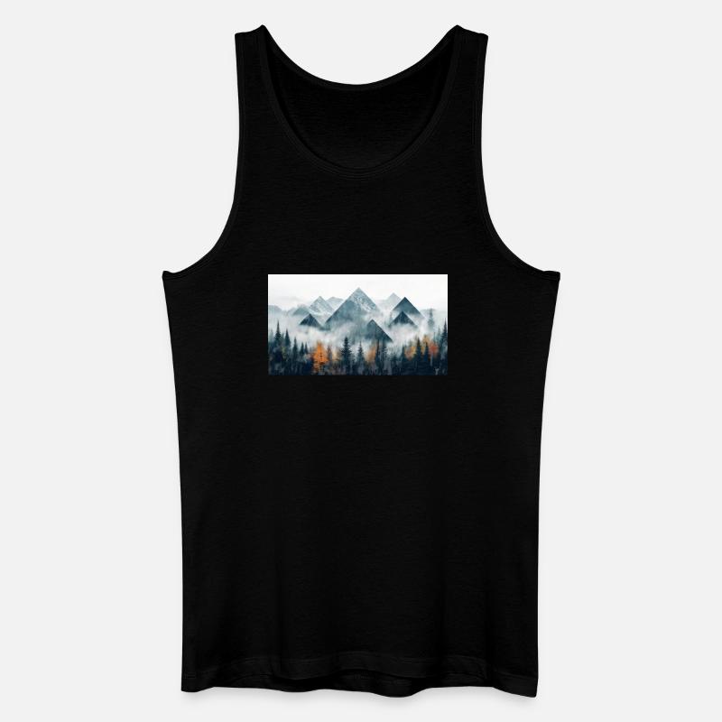 Wald Berge - Männer Bio Tank Top - Schwarz