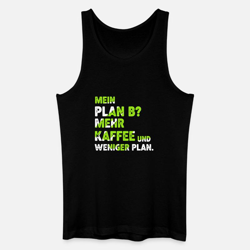 Mehr Kaffee statt Plan B - Männer Bio Tank Top - Schwarz