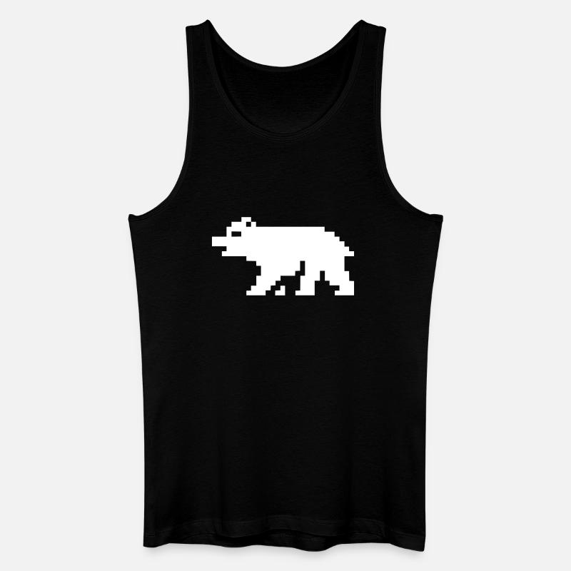 Ours en pixels 8 bits - Débardeur bio Homme - noir