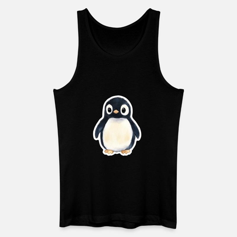Pinguin - Männer Bio Tank Top - Schwarz