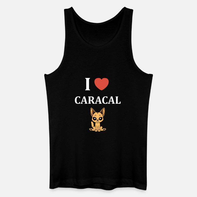 Ich liebe Caracal - Männer Bio Tank Top - Schwarz