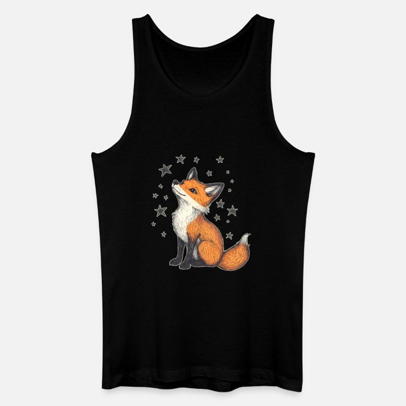 Fuchs und Sterne - Männer Bio Tank Top - Schwarz
