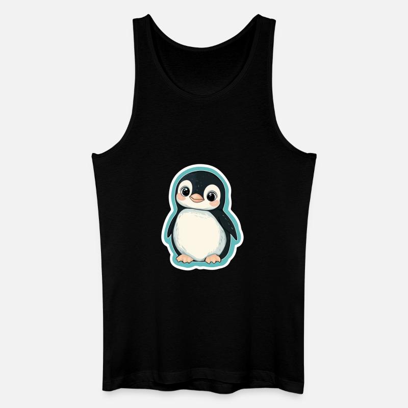 Pinguin - Männer Bio Tank Top - Schwarz
