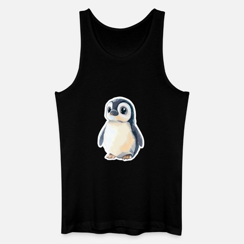 Pinguin - Männer Bio Tank Top - Schwarz