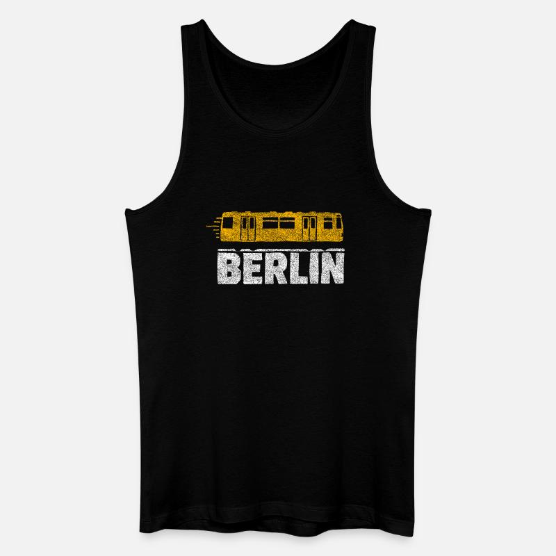 Graphique du tramway de Berlin - Débardeur bio Homme - noir