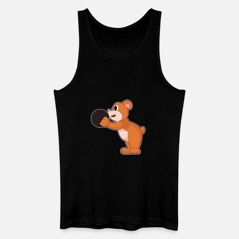 Bär Bowling Bowlingkugel - Männer Bio Tank Top - Schwarz