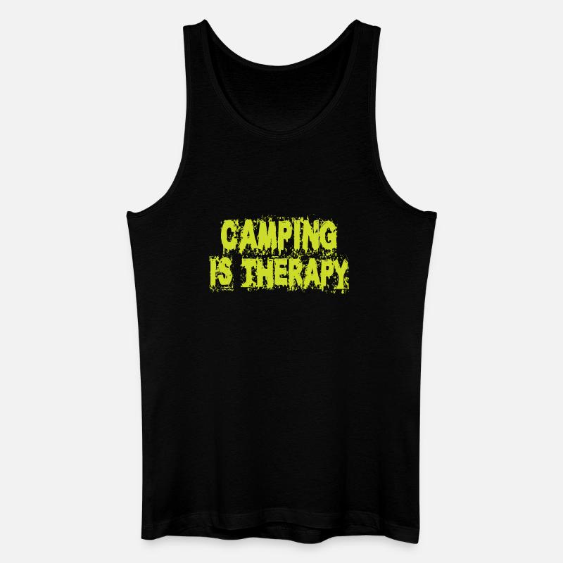 Camping ist Therapie - Männer Bio Tank Top - Schwarz