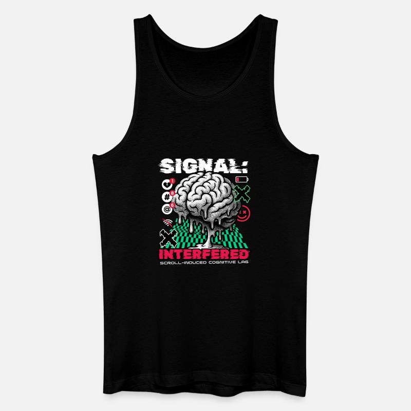 Brain - Signal Interfered - Men’s Organic Tank Top - black