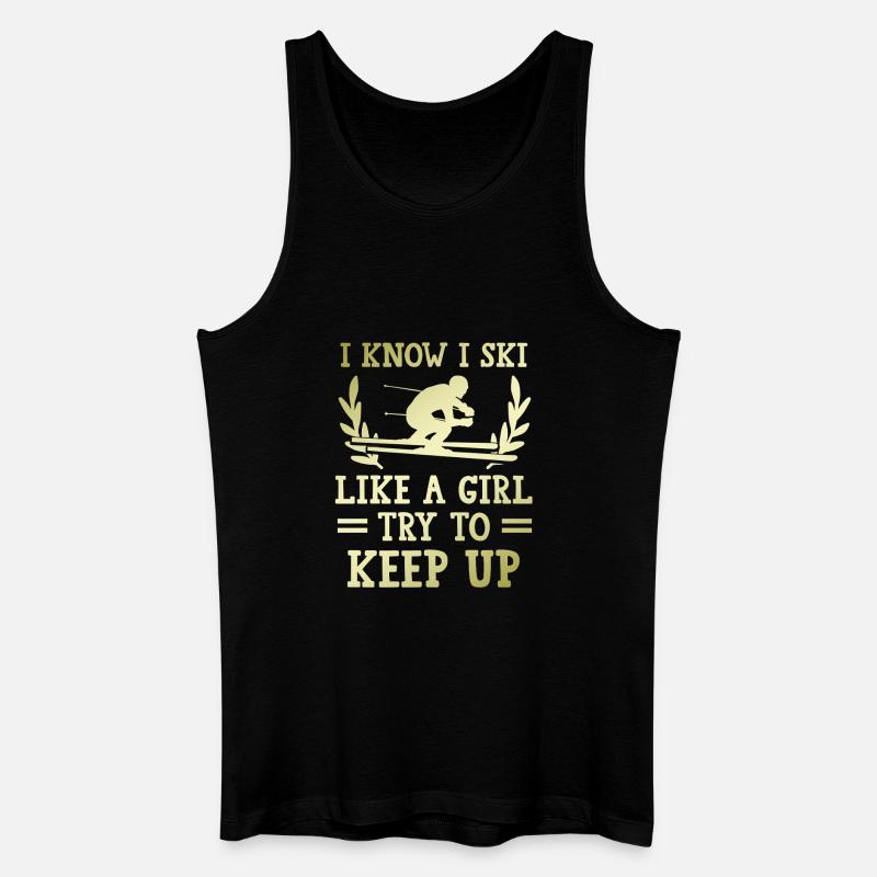 Ski wie ein Mädchen - Männer Bio Tank Top - Schwarz