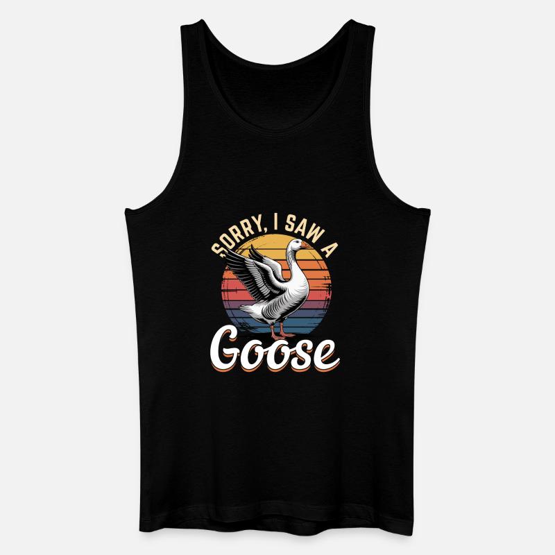 Funny Bird Goose - Männer Bio Tank Top - Schwarz