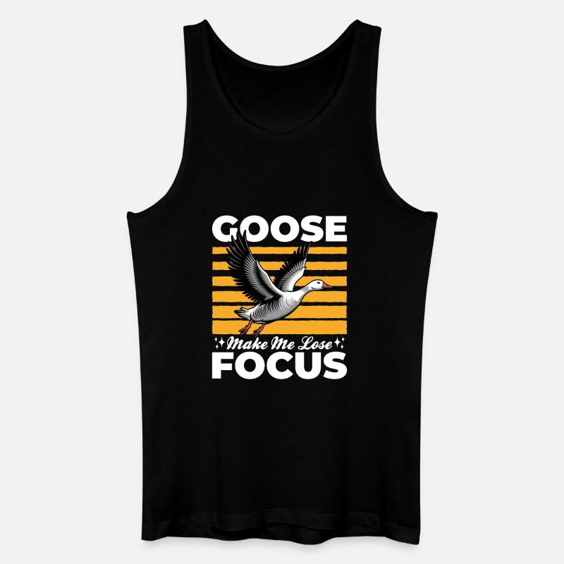 Funny Bird Goose - Männer Bio Tank Top - Schwarz