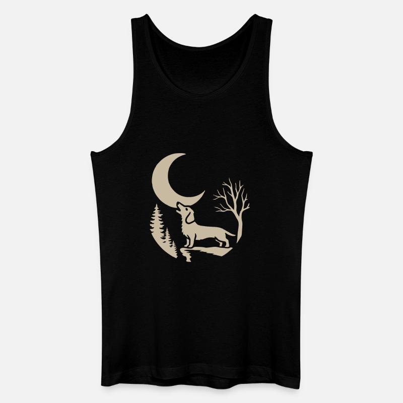 der mit dem Dackel heult - Männer Bio Tank Top - Schwarz