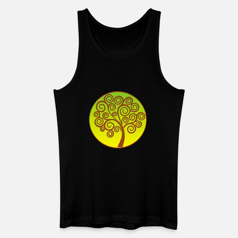 Spiralförmiger Baum des Lebens - Männer Bio Tank Top - Schwarz
