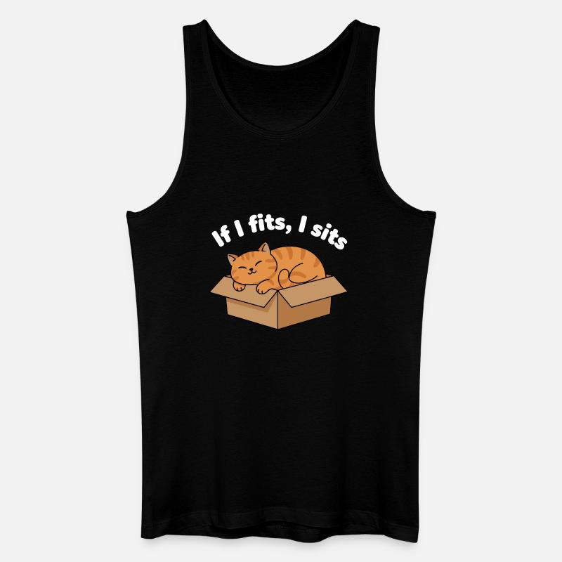 Katzenschnurren im Karton Meme - Männer Bio Tank Top - Schwarz