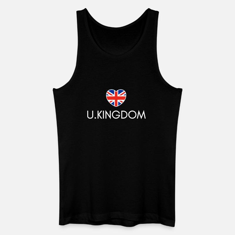 Herz mit britischer Flagge - Männer Bio Tank Top - Schwarz