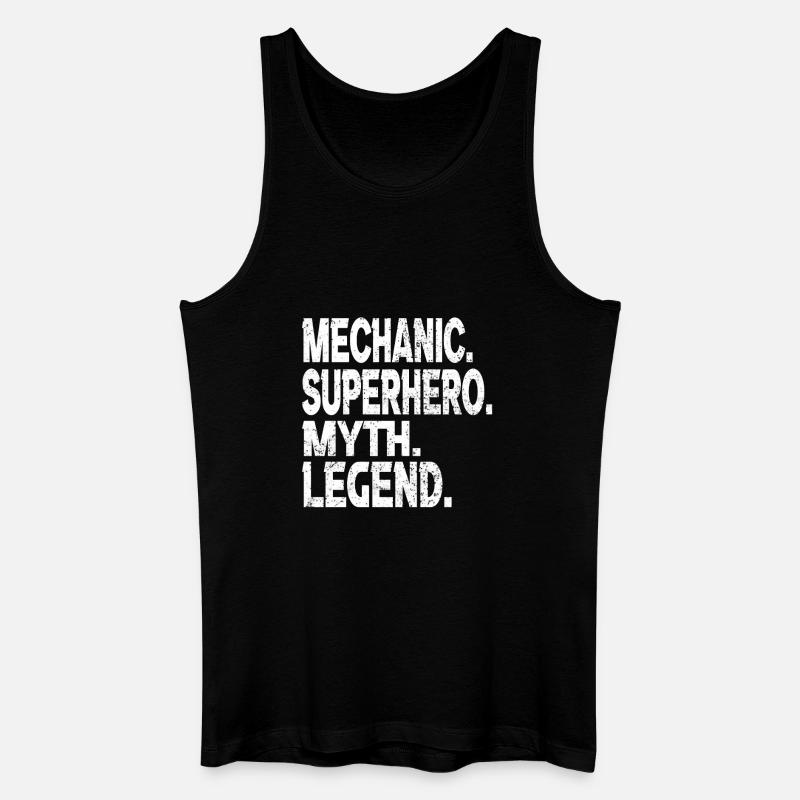 Mechaniker Superheld Mythos Legende - Männer Bio Tank Top - Schwarz