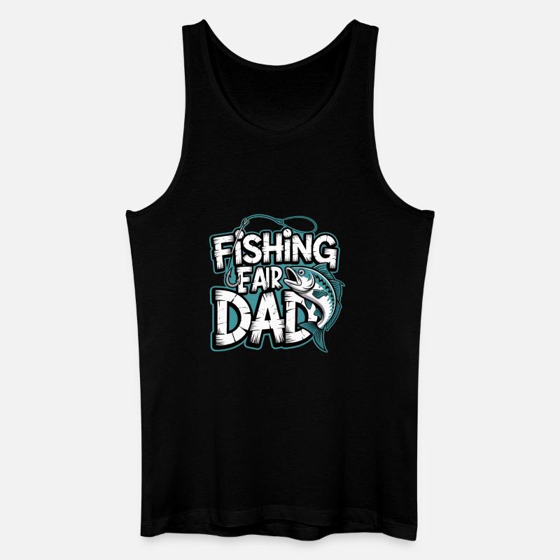 Fischfang Papa Comic Tee - Männer Bio Tank Top - Schwarz