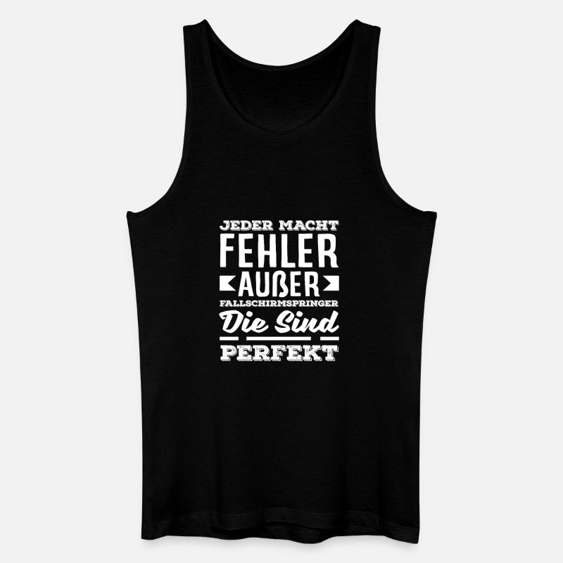 Lustiger Fallschirmspringer Adrenalinjunkie Fehler - Männer Bio Tank Top - Schwarz