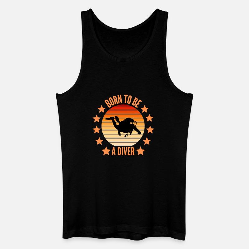 Born to be a diver - Männer Bio Tank Top - Schwarz