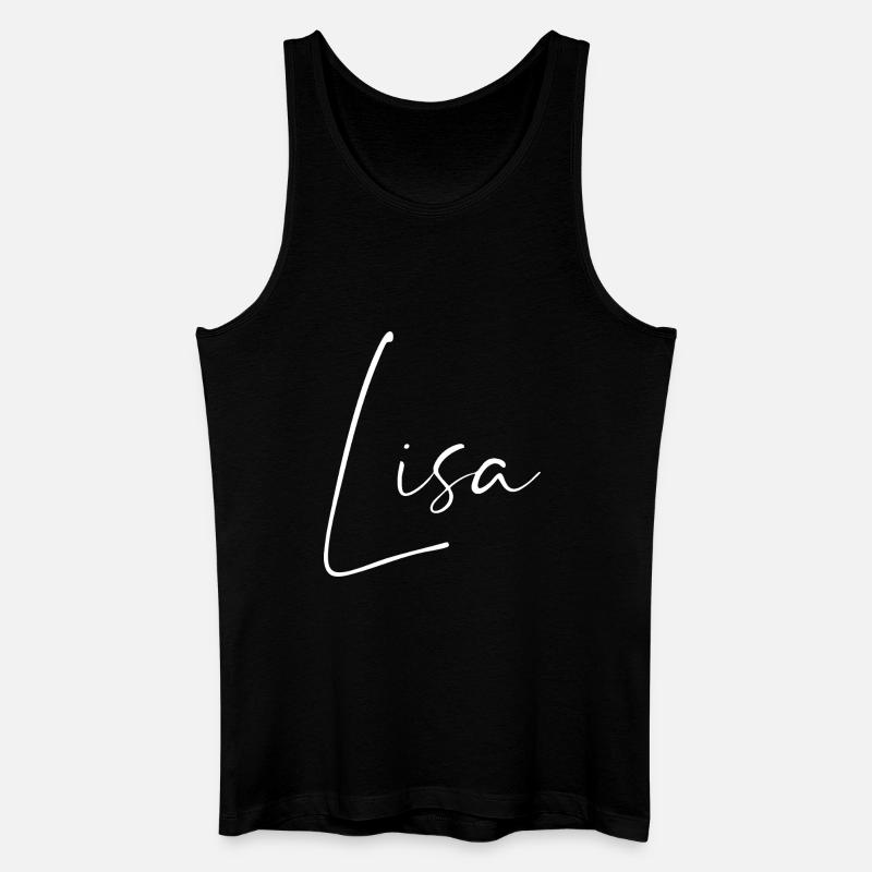 lisa / handschrift name design (weiß) - Männer Bio Tank Top - Schwarz