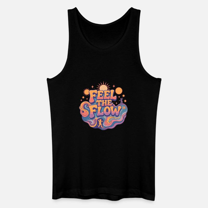 Psychedelisch Retro – Feel the Flow - Männer Bio Tank Top - Schwarz