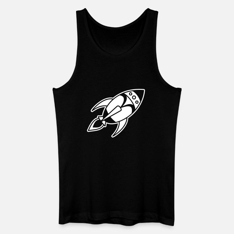 Retro Space Rocket – Weltall Raumschiff Design - Männer Bio Tank Top - Schwarz