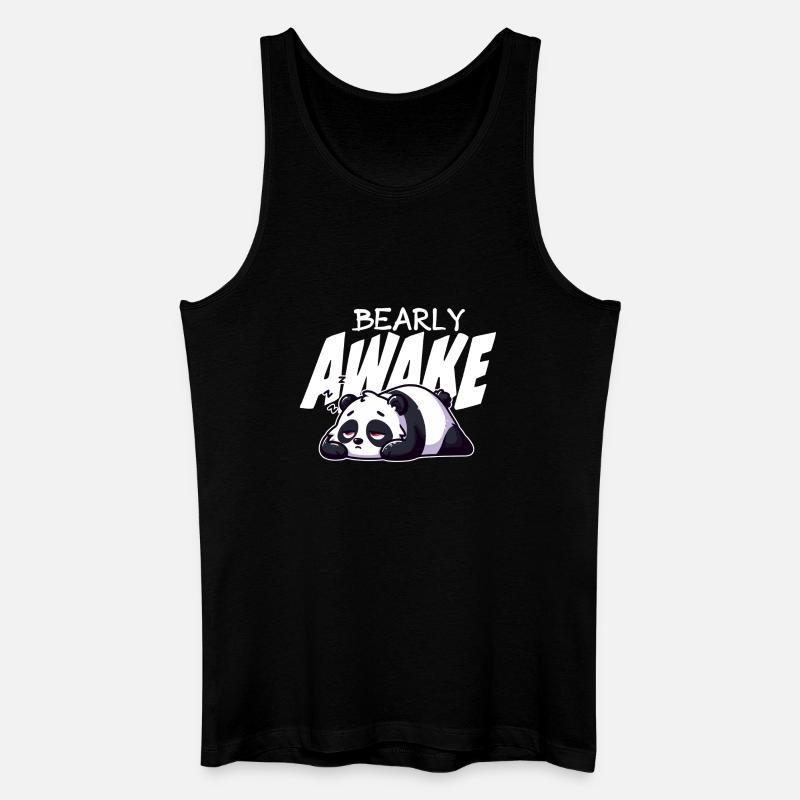 Früh erwachen Panda Illustration - Männer Bio Tank Top - Schwarz