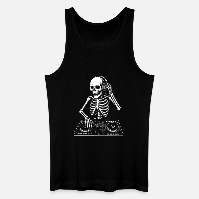 Skelett-DJ auf dem Deck - Männer Bio Tank Top - Schwarz