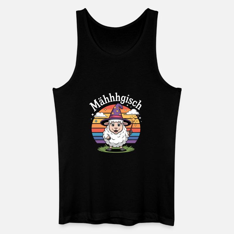 Mähhhgisch Schaf Zauberer Regenbogen - Männer Bio Tank Top - Schwarz